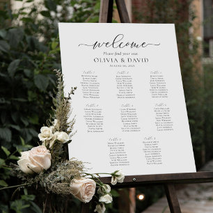 Elegant Script 8 Tables Welcome Seating Chart