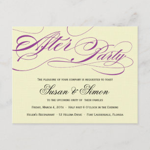Elegant Script After Party Invitation Purple