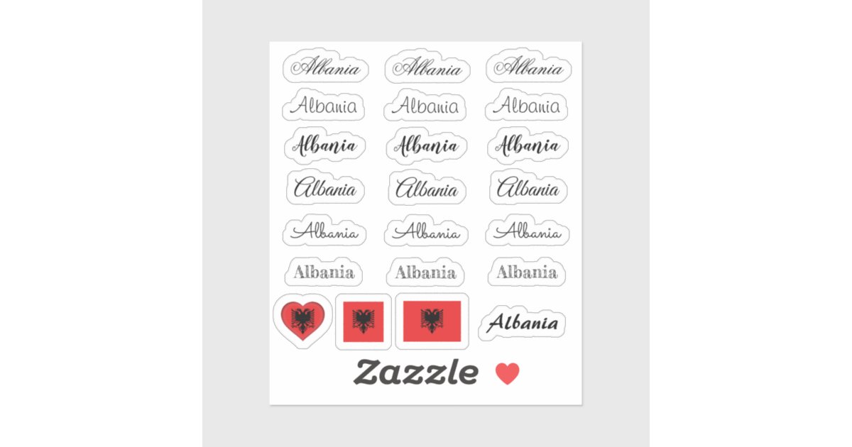 Elegant script Albania & Albanian Flag /name Set | Zazzle