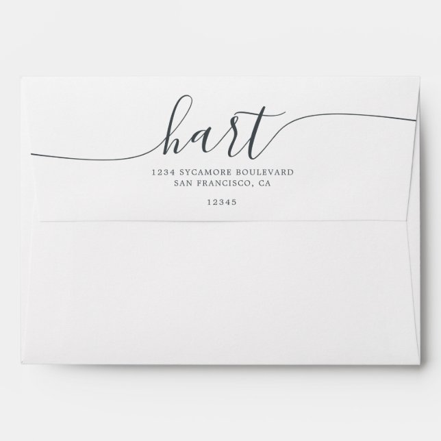 Elegant Script and Serif Return Address Envelope (Back (Top Flap))