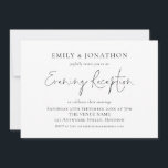 Elegant Script Any Colour Wedding Evening Receptio Invitation<br><div class="desc">Elegant Script Any Colour Wedding Evening Reception. A set handwritten style for Evening Reception and the rest of the text you can easily personalise. The text and background colours can be changed to any of your choice via the customise further option.</div>