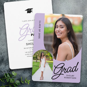 Elegant Script Arch Photos Graduation Party Invitation