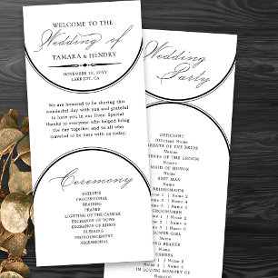 Elegant Script Arches White Wedding Program