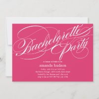 Elegant Script Bachelorette Party Invitation
