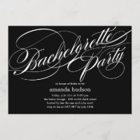 Elegant Script Bachelorette Party Invitation