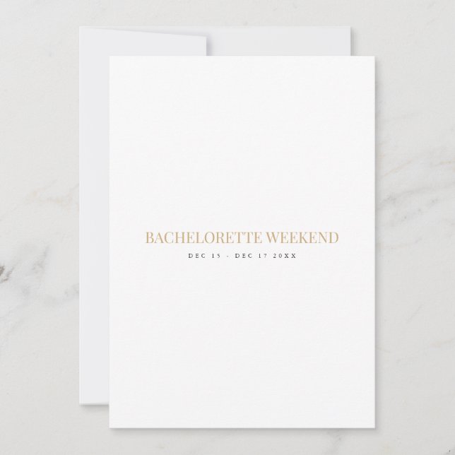 Elegant Script Bachelorette Weekend Card (Front)