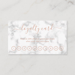 Elegant Script Beauty Salon Rose Gold Marble Loyalty Card