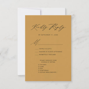 Elegant Script Beige Minimalist Chic Wedding RSVP