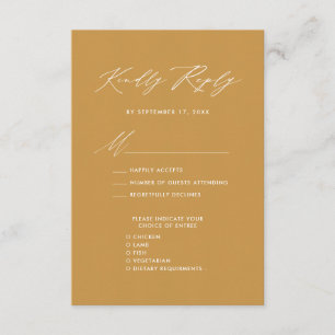Elegant Script Beige Minimalist Chic Wedding RSVP Enclosure Card