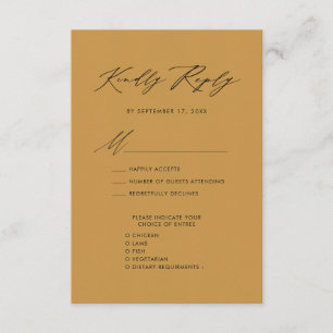 Elegant Script Beige Minimalist Chic Wedding RSVP Enclosure Card