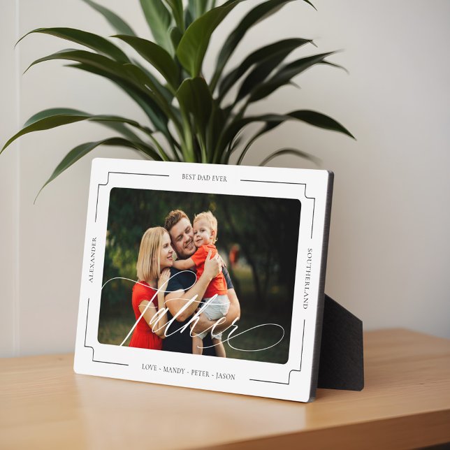 Elegant Script Best Father Ever Photo Keepsake Plaque (Elegant Script Best Father Ever Photo Keepsake Plaque)