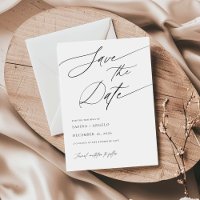 Elegant Script Black and White Classic Wedding