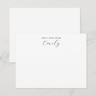 Elegant Script Black and White Personalised Flat Card