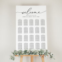Elegant Script Black and White Wedding Seating
