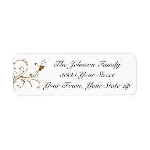Elegant Script Black  Brown Return Address