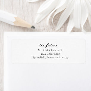 Elegant Script Black Future Mr Mrs Return Address 