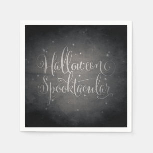 Elegant Script Black Gothic Halloween Napkin