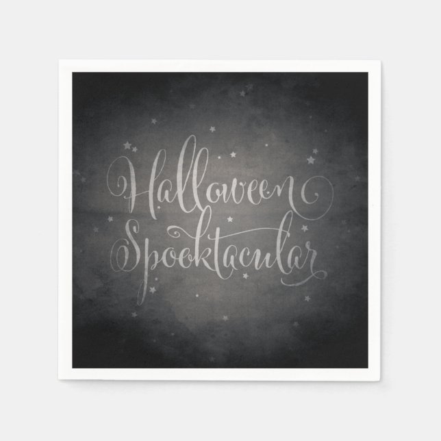 Elegant Script Black Gothic Halloween Napkin (Front)