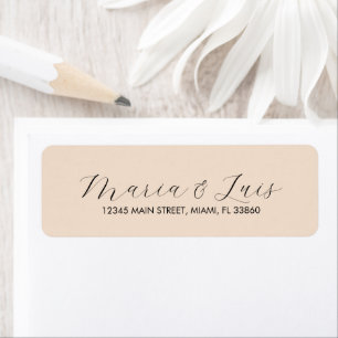 Elegant Script Black Tan Wedding Label