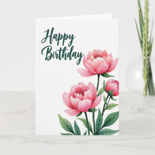 Elegant Script Blossom Card