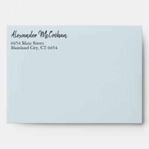 Elegant Script Blue Return Address Mailing Envelope