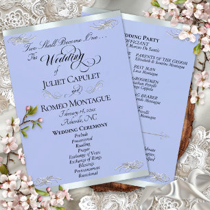 Elegant Script - Blue/Silver Wedding Programme