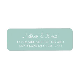 Elegant Script Blue Wedding Return Address