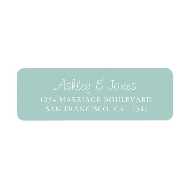 Elegant Script Blue Wedding Return Address (Front)