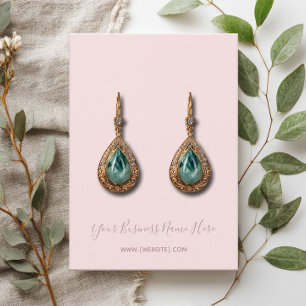 Elegant Script Blush Pink Earring Card