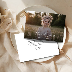 Elegant Script Boho Any Event Bridal Shower Photo Thank You Card