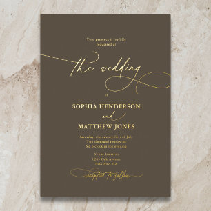 Elegant Script Boho Brown Wedding