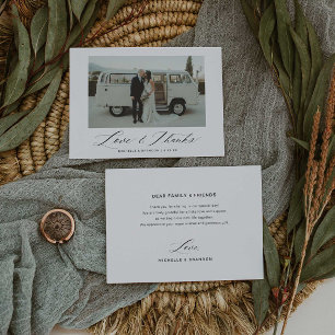 Elegant Script Border Flat Thank You Card