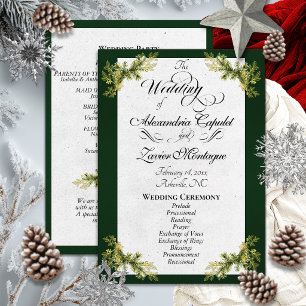 Elegant Script & Botanical - Emerald Wedding Programme