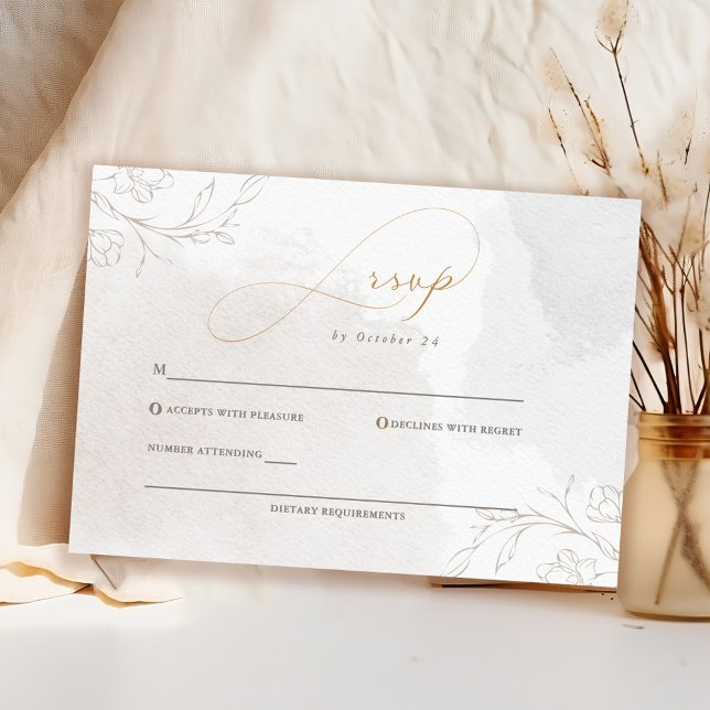 Elegant Script Botanical Floral Enclosure  RSVP Card (Creator Uploaded)