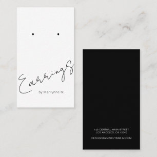 Elegant Script Boutique Earring Display Card
