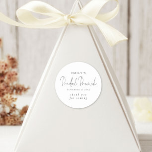 Elegant Script Bridal Shower Brunch Thank You Classic Round Sticker