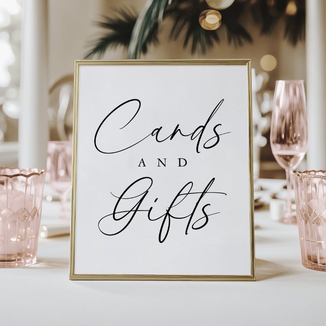 Elegant Script Bridal Shower Cards and Gifts Poster (Creator Uploaded)