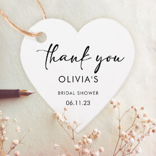 Elegant Script Bridal Shower Thank You Favor Tag