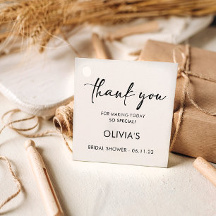 Elegant Script Bridal Shower Thank You Favour Ta Tags
