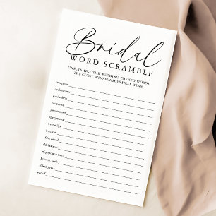 Elegant Script Bridal Word Scramble Game