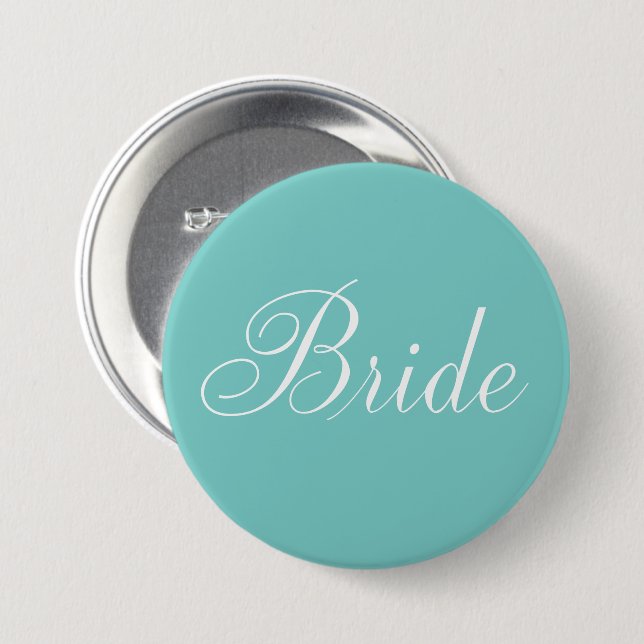 Elegant Script "Bride" 7.5 Cm Round Badge (Front & Back)