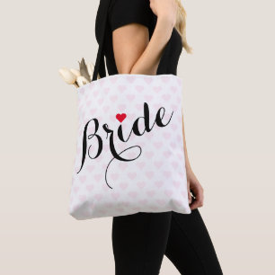 Elegant Script Bride Bridal Shower Wedding Party Tote Bag