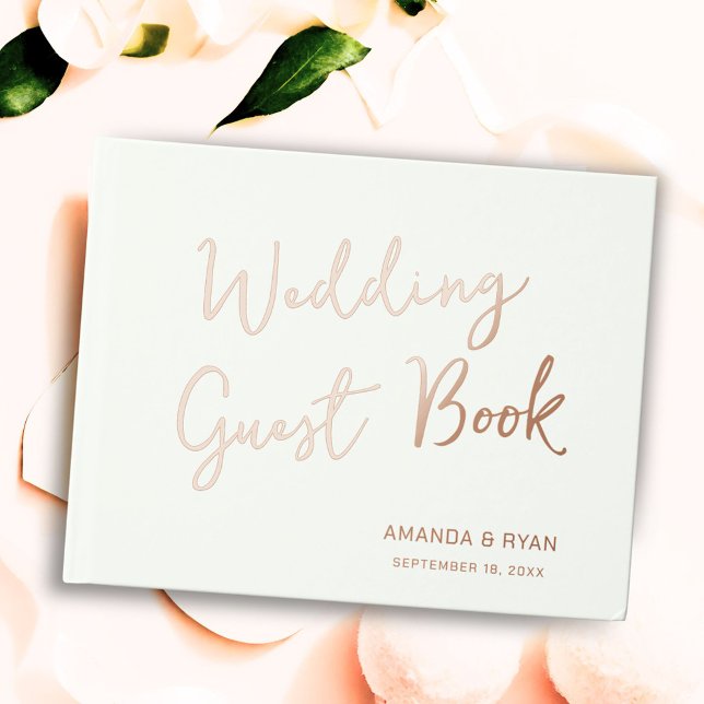 Elegant Script Bride Groom Wedding  Guest Book (Creator Uploaded)