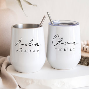Elegant Script Bridesmaid Maid of Honour Custom