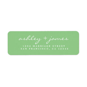Elegant Script Bright Green Wedding Return Address