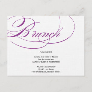 Elegant Script Brunch Invitation - Purple