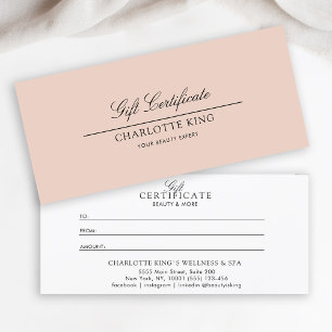 Elegant Script Business Gift Certificate