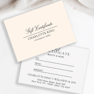 Elegant Script   Business Gift Certificate