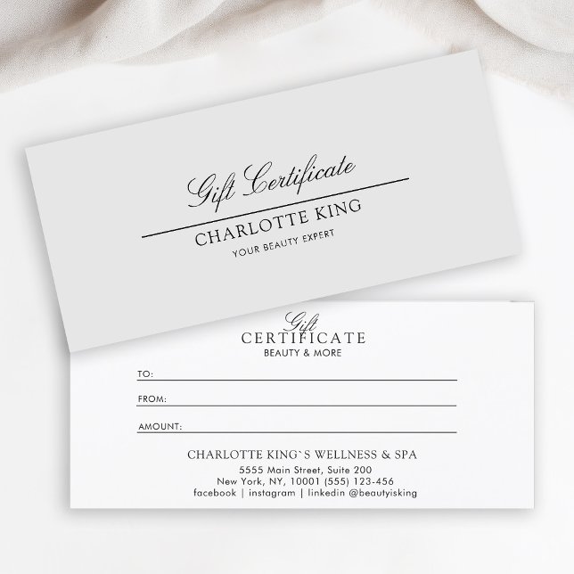 Elegant Script | Business Gift Certificate (Creator Uploaded)