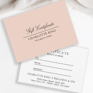 Elegant Script   Business Gift Certificate